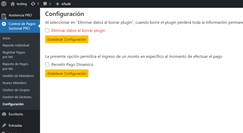 P17 PRO Control de Pagos Sectorial