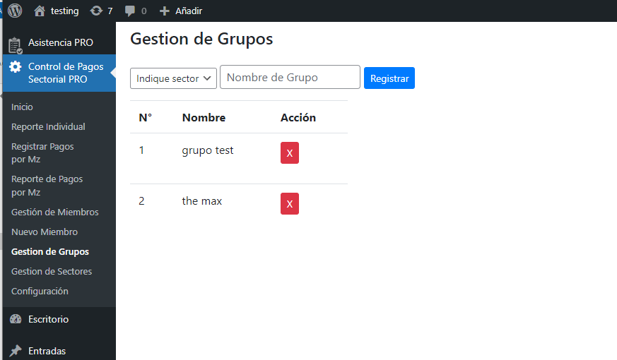 P17 PRO Control de Pagos Sectorial